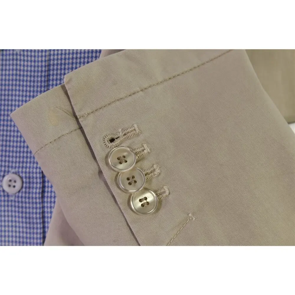 Spada Roma Khaki Tan Cotton Patch Pocket Unstructured Blazer Jacket 42R